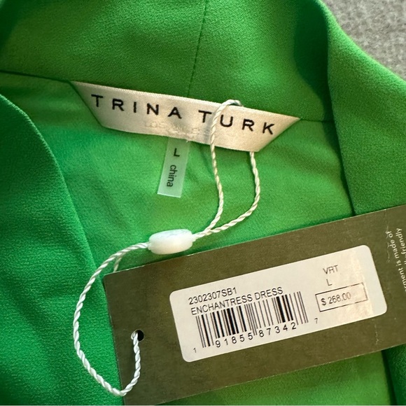 NWT Trina Turk enchantress dress emerald green size L - Picture 5 of 6